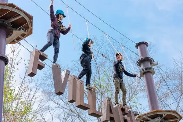 F VILLAGE ADVENTURE PARKの空中アスレチック
