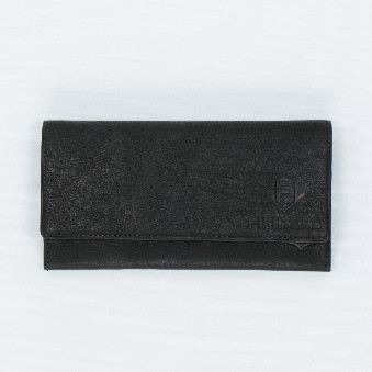 ミズノ　グラブ革長財布（ブラック）