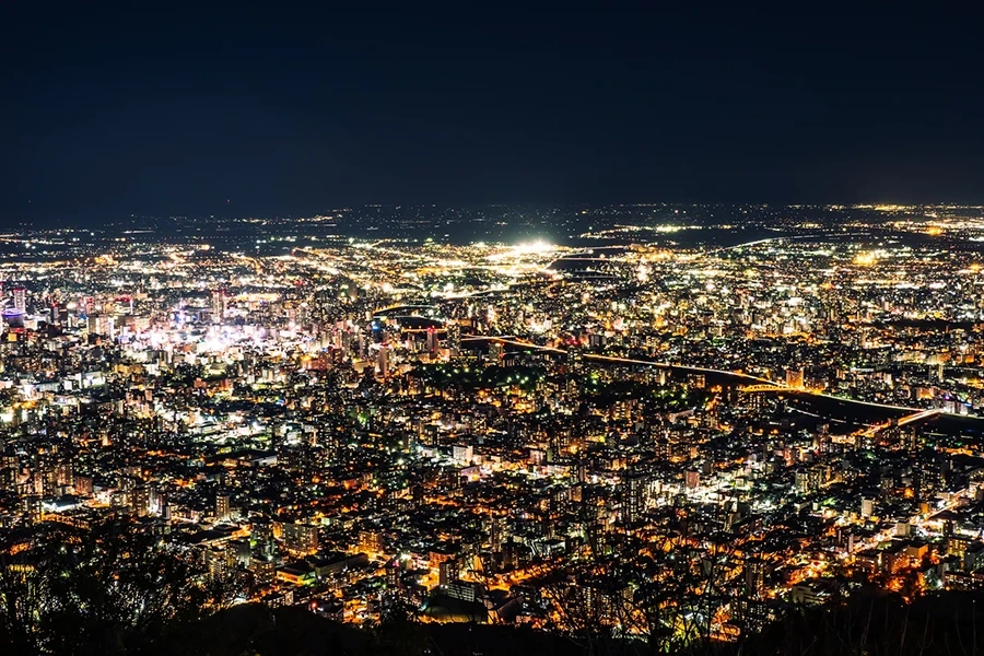 札幌のもいわ山からの眺め
