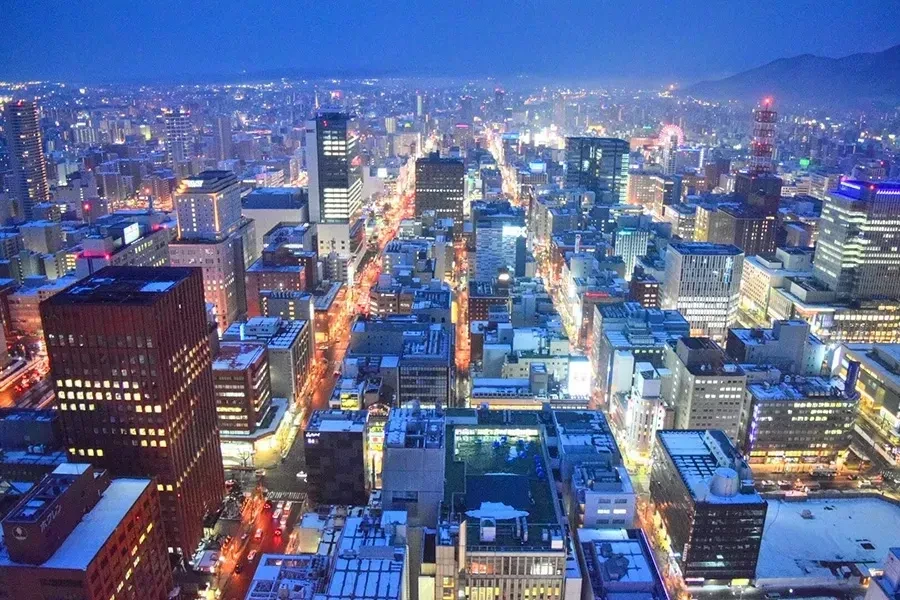 札幌市の冬の夜景