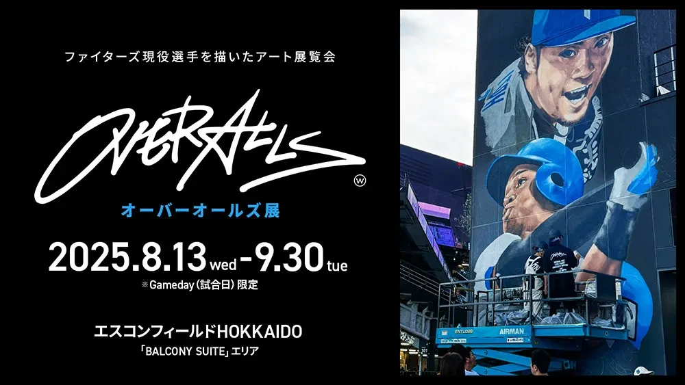 エスコンフィールド　フォト　フレーム　限定　ポスター エスコンフィールドに伊藤投手、万波選手の巨大壁画が完成